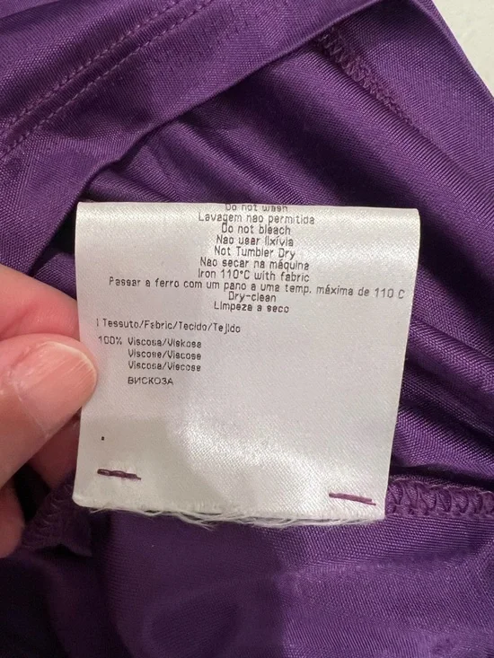 Versace Jeans Purple Draped Long Sleeve Shirt | US SZ 10 | Preowned | - Picture 9 of 11